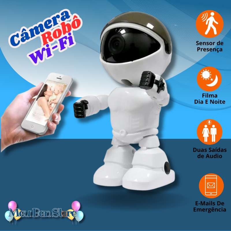 Câmera de Segurança Robô Wi-FI 360º Graus